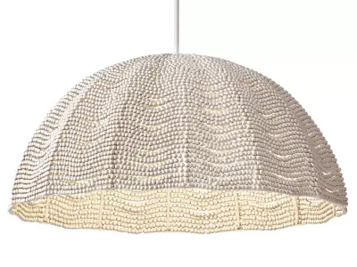 Bristol Wood Bead Pendant Chandelier by PotteryBarn 3D model