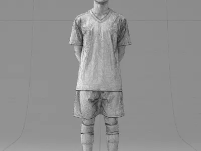 000319 Young Male Soccer Player Standing 1114 3D model