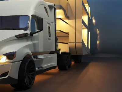 House Van  Low-poly 3D model