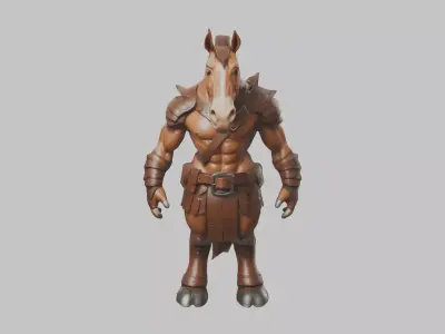 Fantasy Stylized Human Horse Character Low-poly 3D model