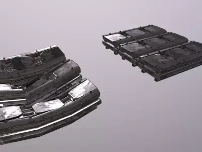 Metal Pannel Floor Low-poly 3D model
