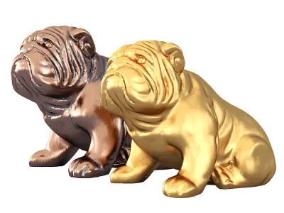 Pug dog figurine 3D model