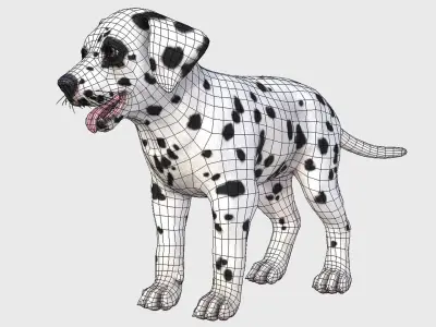 Puppy - Dalmatian Low-poly 3D model