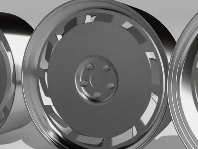 Billet C4 Corvette Wheels Set x5 Centers x2 widths 3D print model