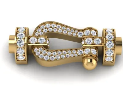 Force Large diamond bracelet 3D print model