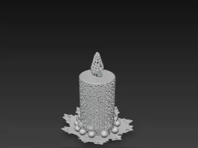 3D Christmas Candle Model Festive Holiday Decor 3D print model