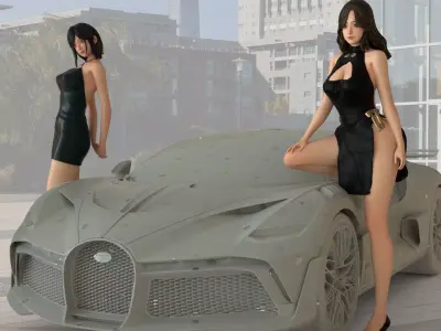 PG girl 01 - Car model - PG - Pretty - Ready for 3D print Free 3D print model