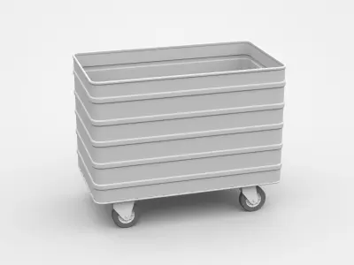 Longer Industrial Container On Wheels 3D model