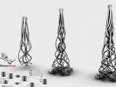 Parametric Tower Design in Grasshopper Rhino 3d model 3D model