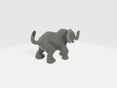 Elephant cartoon Low-poly 3D model
