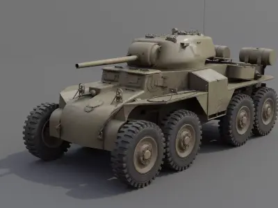 T18E2 Boarhound Heavy Armoured Car Low-poly 3D model