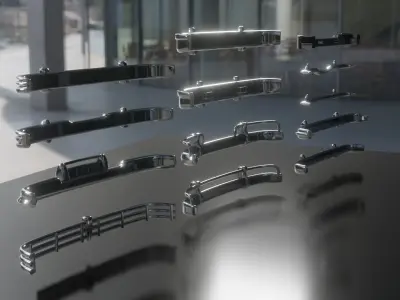 Vintage fornt bumper pack Low-poly 3D model