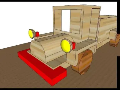 wooden truck 3D model purchase