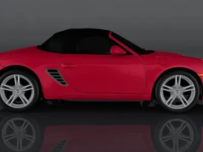 Porsche Boxster 2008 Low-poly 3D model