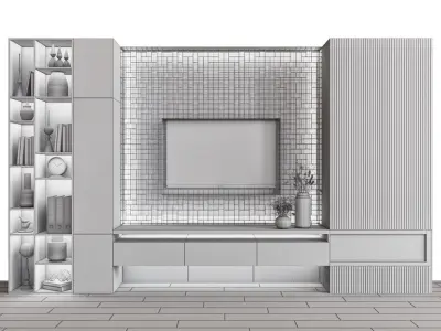 TV wall 19 3D model