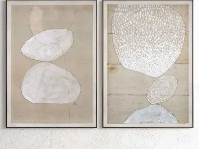 Plaster Two Photo Frame 113 Low-poly 3D model