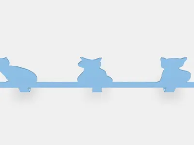 BARNDROM Hanger with 3 hooks Low-poly 3D model