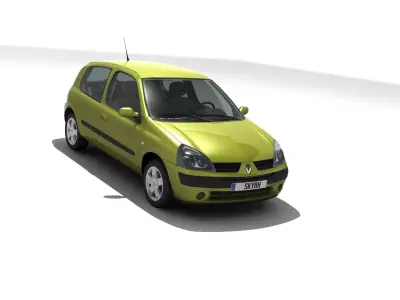 Renault Clio II 2001 with HQ interior Low-poly 3D model