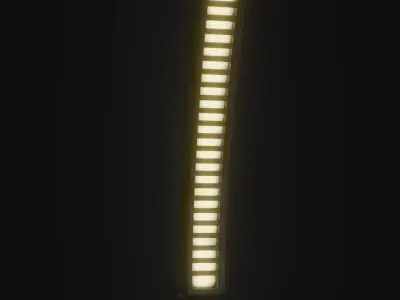 Old Retro futuristic street light 25 Low-poly 3D model