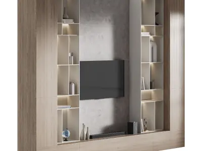Modern TV Wall 015 3D model