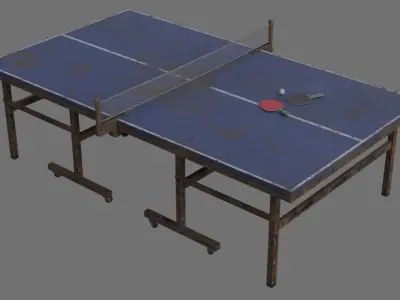 Ping Pong Table 2C Low-poly 3D model