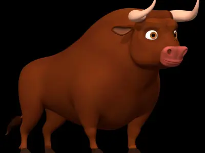 Cartoon Bull Low-poly 3D model
