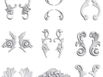Classic Pattern Set 01 Low-poly 3D model