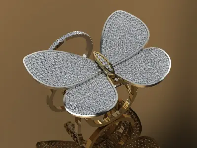 Butterfly Ring move 3D print model