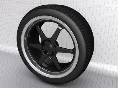 Six Tyre wheel 3D model 3D model