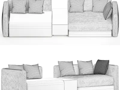 Natuzzi Sofa 3d model Low-poly 3D model