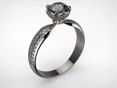Luxury  Engagement Ring High Quality for Women Trend Wedding 3D print model