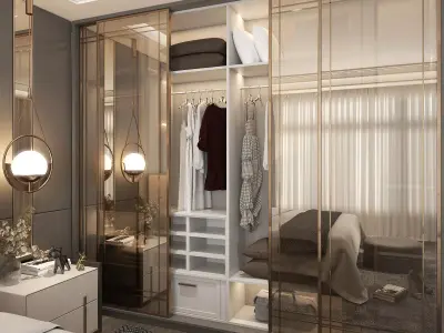 Modern Bedroom Scene 12 3D model