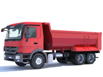 Mercedes Actros Dumper Low-poly 3D model