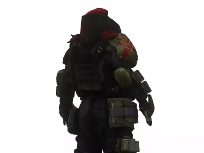 Future Soldier  Sci-Fi Armored Military Character Low-poly 3D model