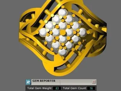 diamond baguette ring 3D print model