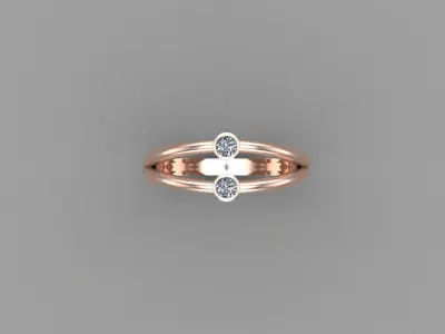 Solitaire Ring Version 1 R55 3D model
