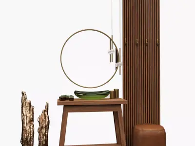 House hallway for small space- with decoration 3D model