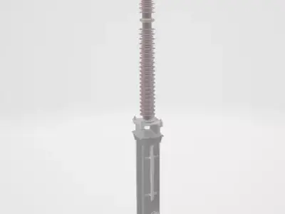 arrester metal pole with transformer 3D model