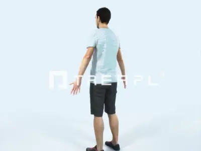 Jest 01D Animated Rigged Summer Casual Man Low-poly 3D model