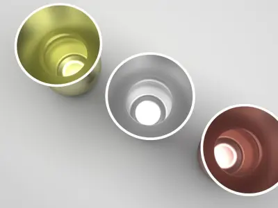 Metallic Vases Set 3D model