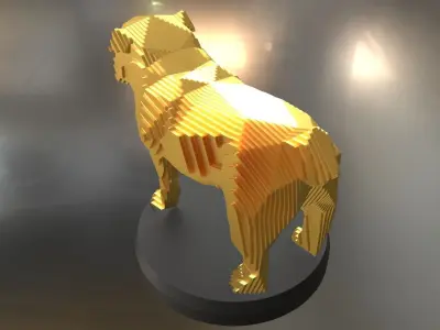 Parametric Bulldog Low-poly 3D model