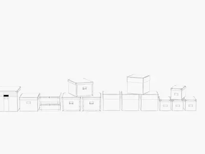 Collection of storage boxes  3D model