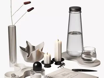 Decorative set Minimal style home decor 2 3D model