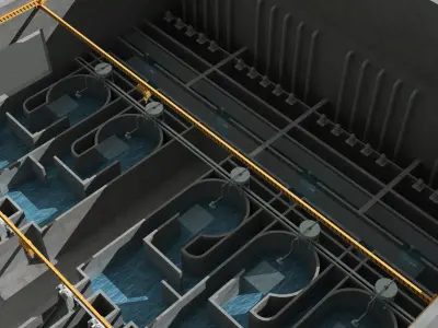 Sewage treatment plant facilities 3D model