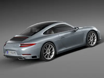  HQ LowPoly Porsche 911 Carrera Coupe 2016 Low-poly 3D model