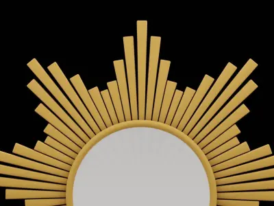 Flowered Mirror Design Low-poly 3D model