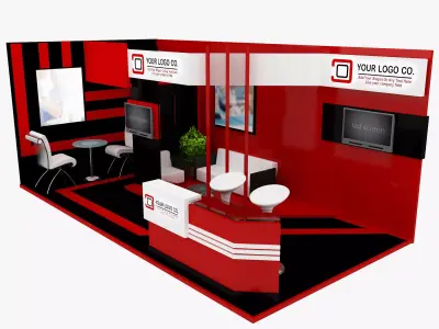 Booth Exhibition Stand a493a 3D model