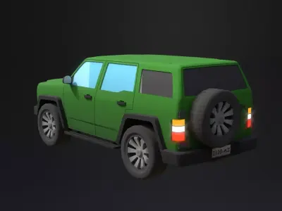 Lowpoly generic Hummer car Low-poly 3D model
