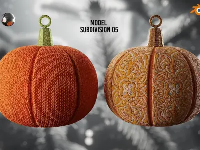 Pumpkin christmas spheres 01 Low-poly 3D model