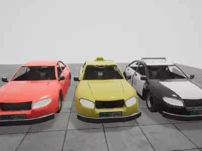Game Ready Cars pack Low-poly 3D model